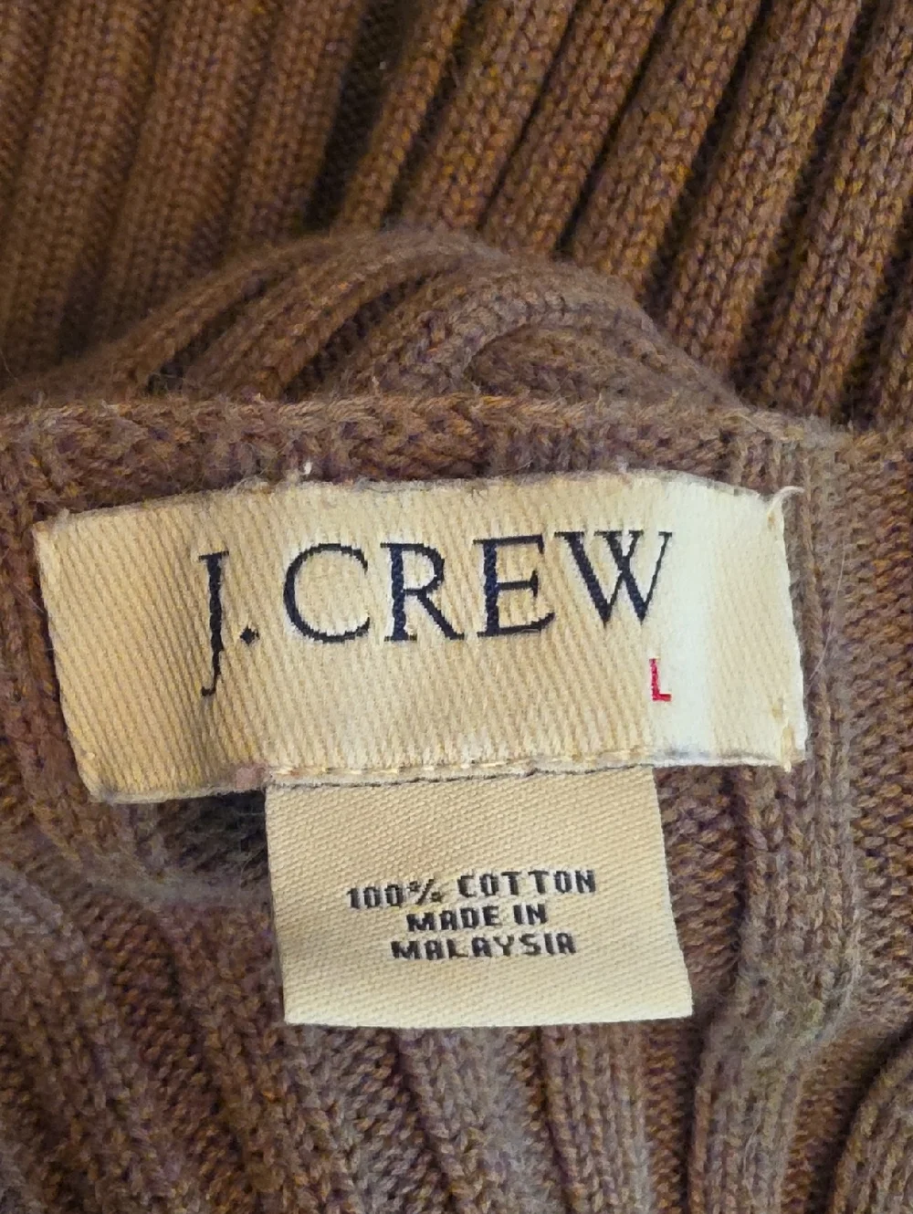 J.CREW Men's Olive Green V-Neck Cable Knit Chunky Preppy‎ Y2K Casual Sweater L